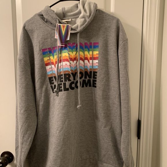 Take Pride Adult Unisex Everyone Welcome Hoodie Sweatshirt Gray Choose Your … - Picture 1 of 6